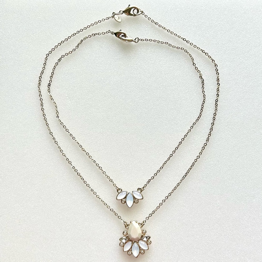 Vintage Premier Designs Floral Design Double Necklace 16” and 18” Detachable